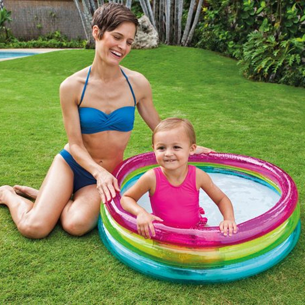 Piscina para bebés, piscina inflable redonda, piscina infantil de 3 anillos  para niños, piscina inflable para bebés, piscina pequeña para bebés